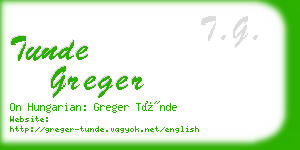 tunde greger business card